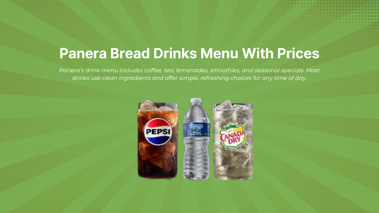 Panera Bread Drinks menu With Prices